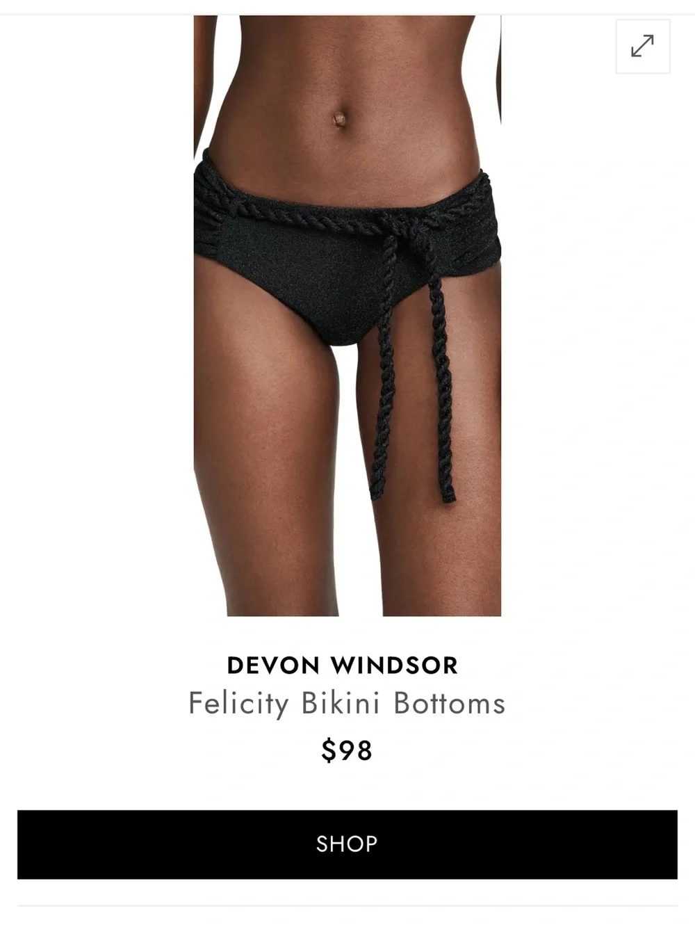 DEVON WINDSOR Black Lined Garment with Branded Tag